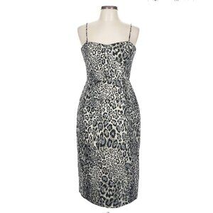 J. Crew Collection Metallic Leopard Spot Party Dress with Removable Straps